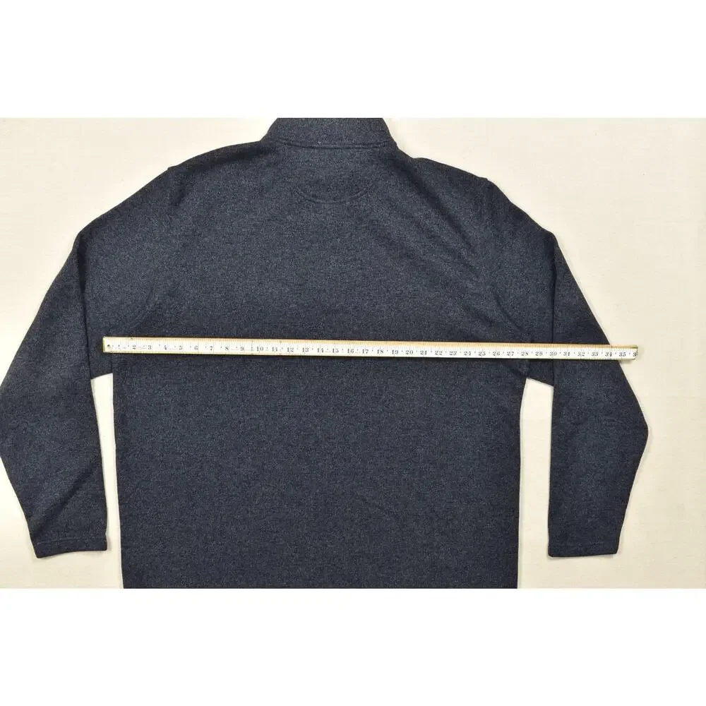 IZOD Men's Size 3XLT Navy Blue Heathered Quarter Zip Fleece Pullover Sweater